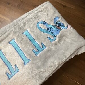 Disney‎ Stitch Lounge Pants Kids XS Gray Blue Fuzzy Plush Sleep Pajama Bottoms